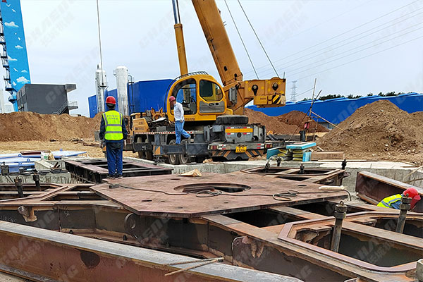 湖北年產(chǎn)60萬(wàn)噸鋼渣線項(xiàng)目安裝現(xiàn)場(chǎng)